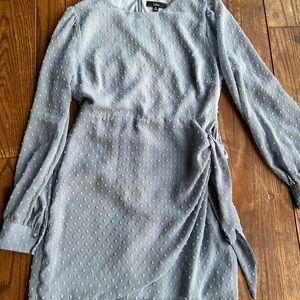 Lulu's Light Blue Textured Wrap Dress